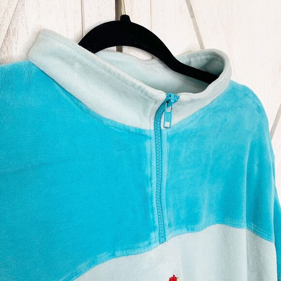 DISNEY Vintage Winnie Pooh Christmas Maxi Nightgown Pullover Robe Blue Womens L - Picture 4 of 9